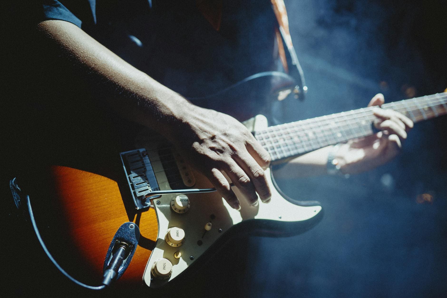 electric guitar performance on stage