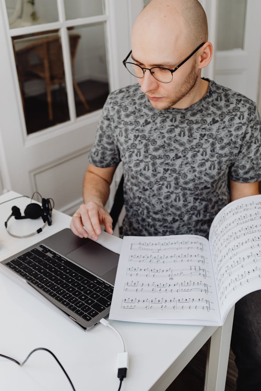 man person hand laptop